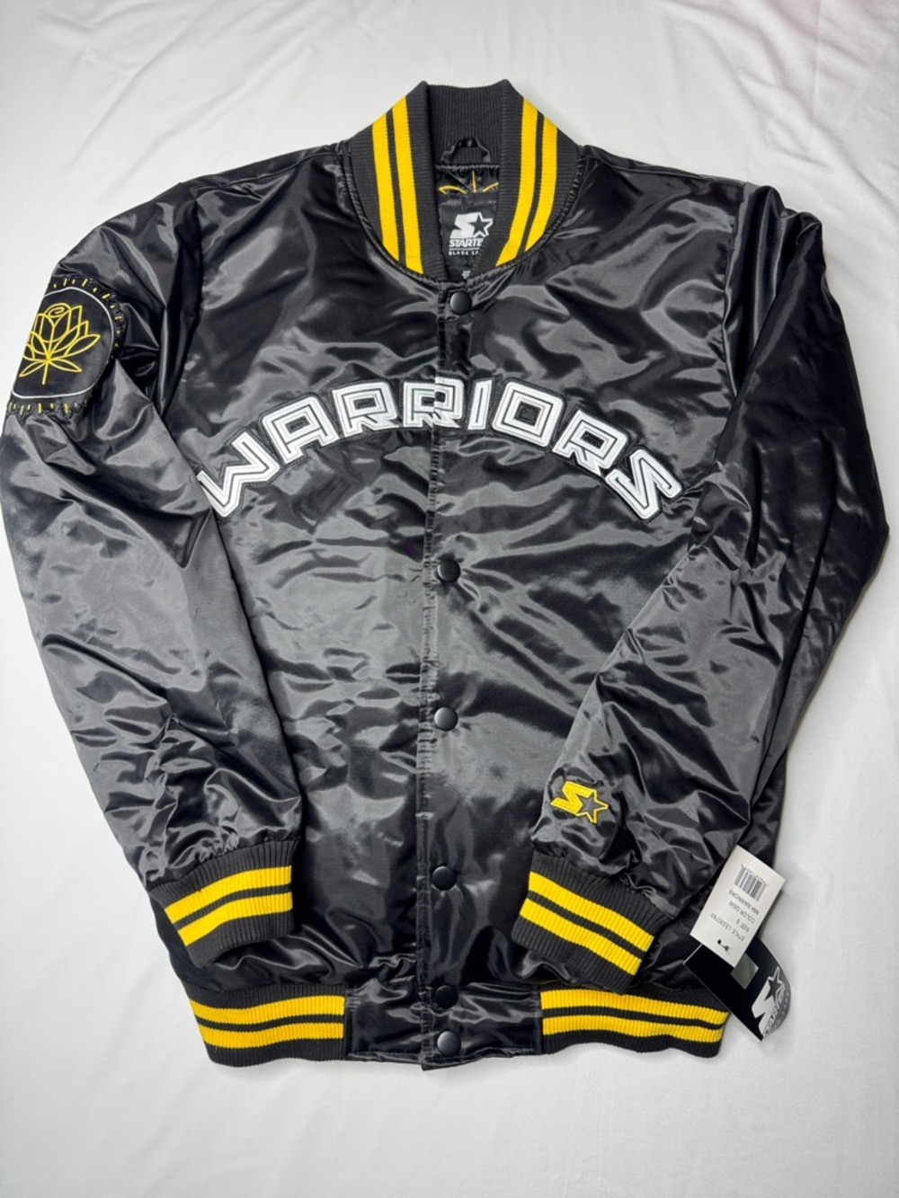 Starter Black Label x Rakuten Warriors Satin Bomber Jacket Black Gold S NWT